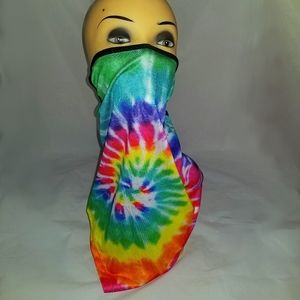 Rainbow Tie Dye Print Neck Gaiter/Face Mask